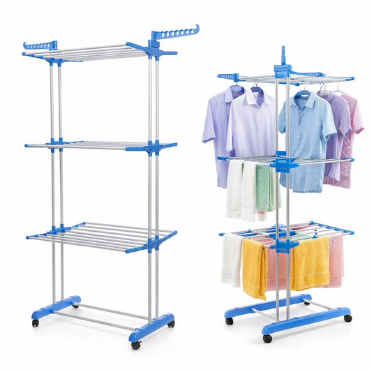Tendedero Vertical de 3 Niveles- Más Capacidad, Menos Espacio Ocupado